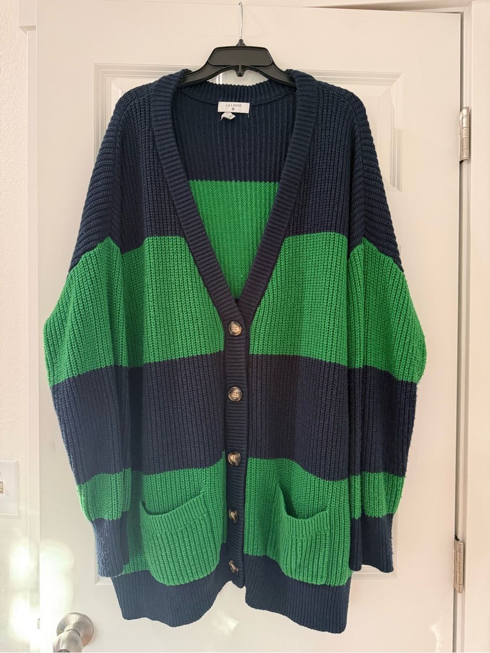 La Ligne Target Oversized Button Up Striped Cardigan
